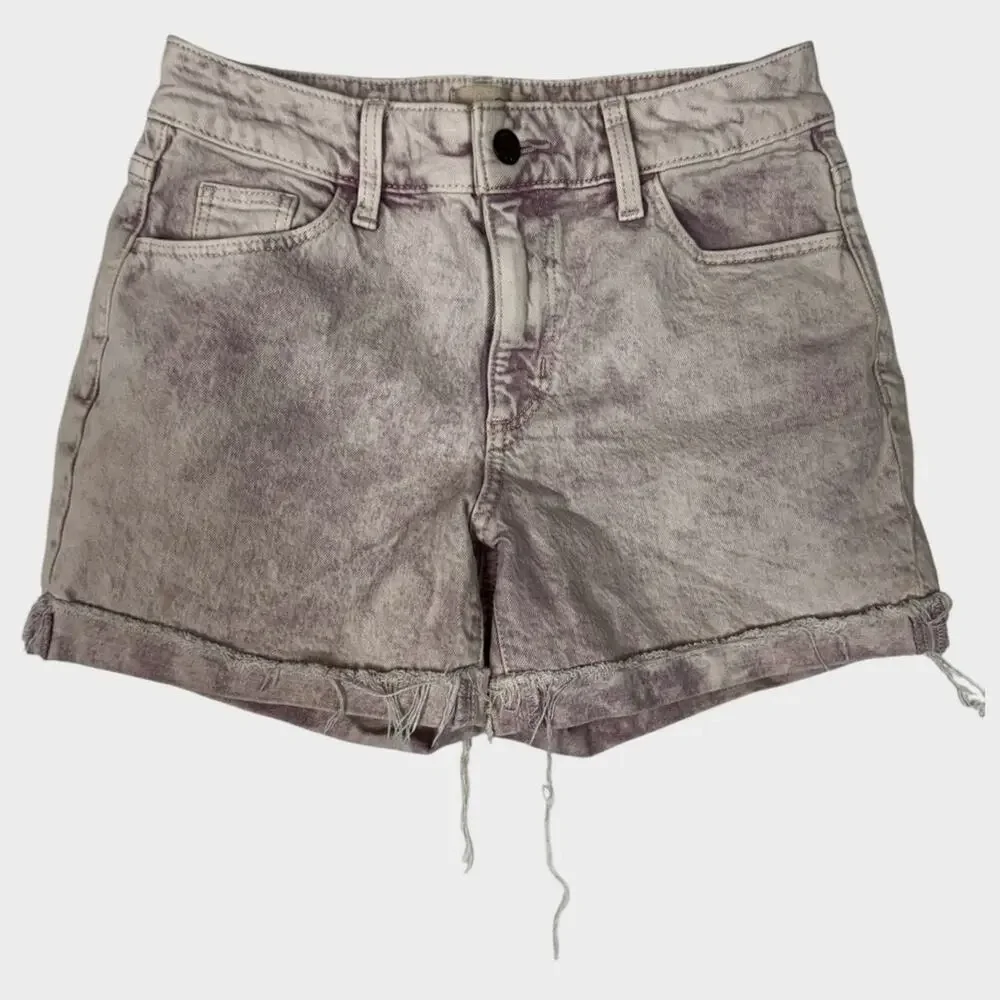 Universal Thread Vintage Midi 0 24 Denim Shorts Frayed Hem - Picture 3 of 11